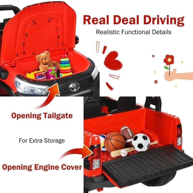 Auto Toyota Hilux Rugged X 12V Red Pintura Real-7