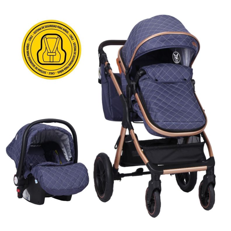	 Coche Travel Sytem X1 Blue con Silla Certificada-0
