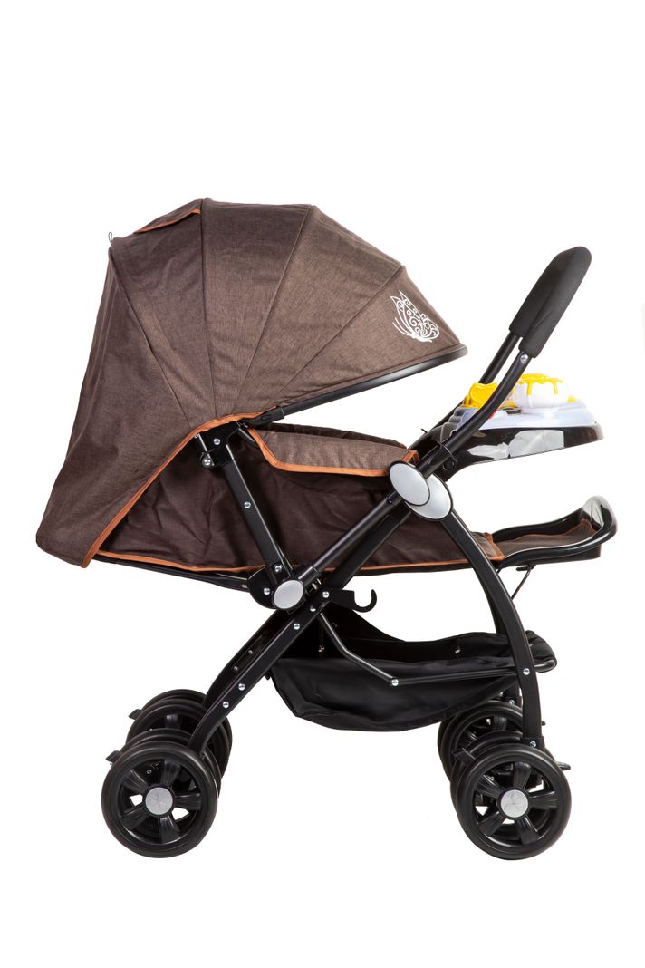 coche cuna con cambio de manillar con juguete musical kaki-2