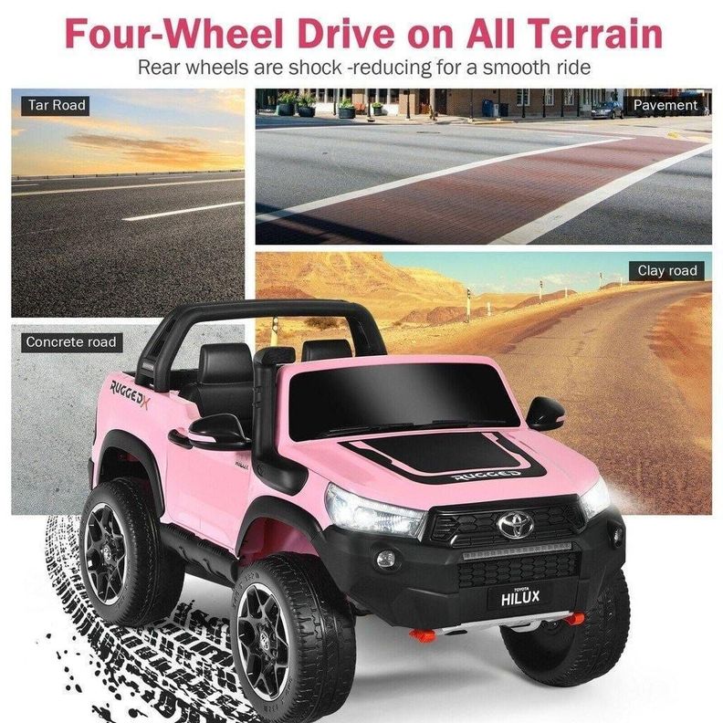 Auto Toyota Hilux Rugged X 12V Pink-2