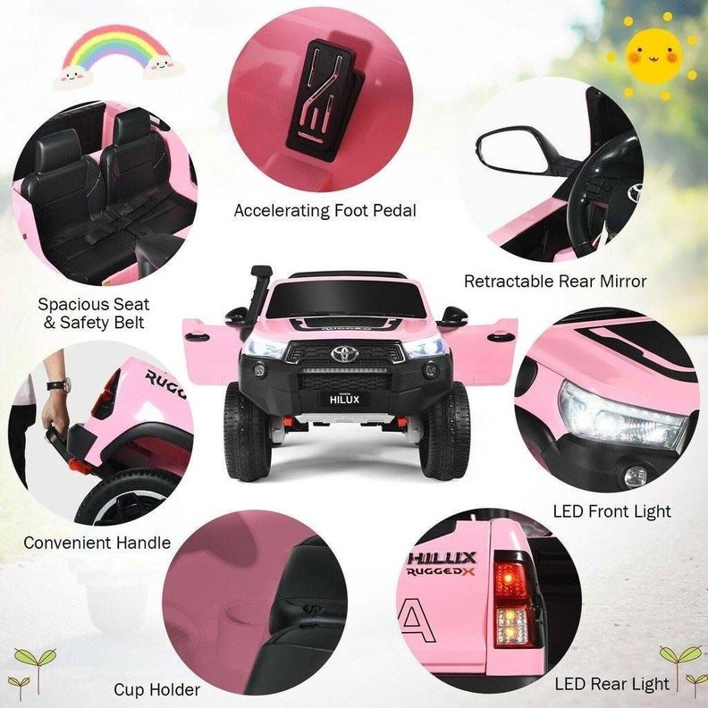 Auto Toyota Hilux Rugged X 12V Pink-4