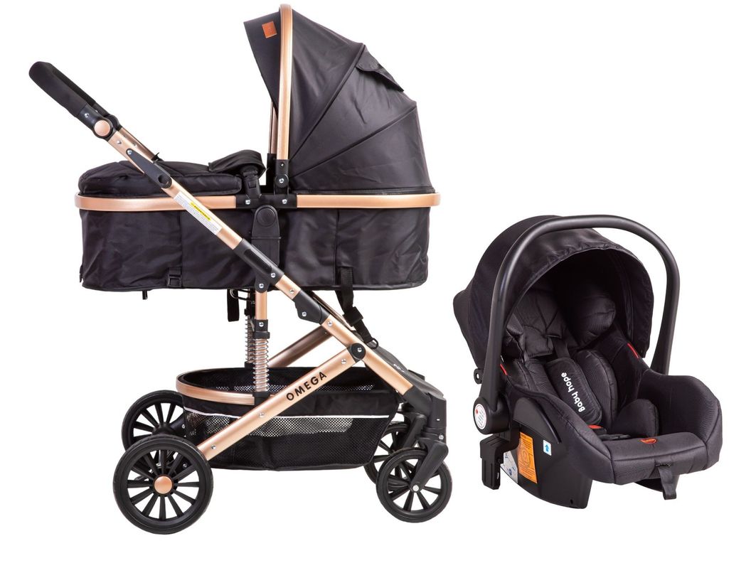 Coche Travel System Omega Black Negro