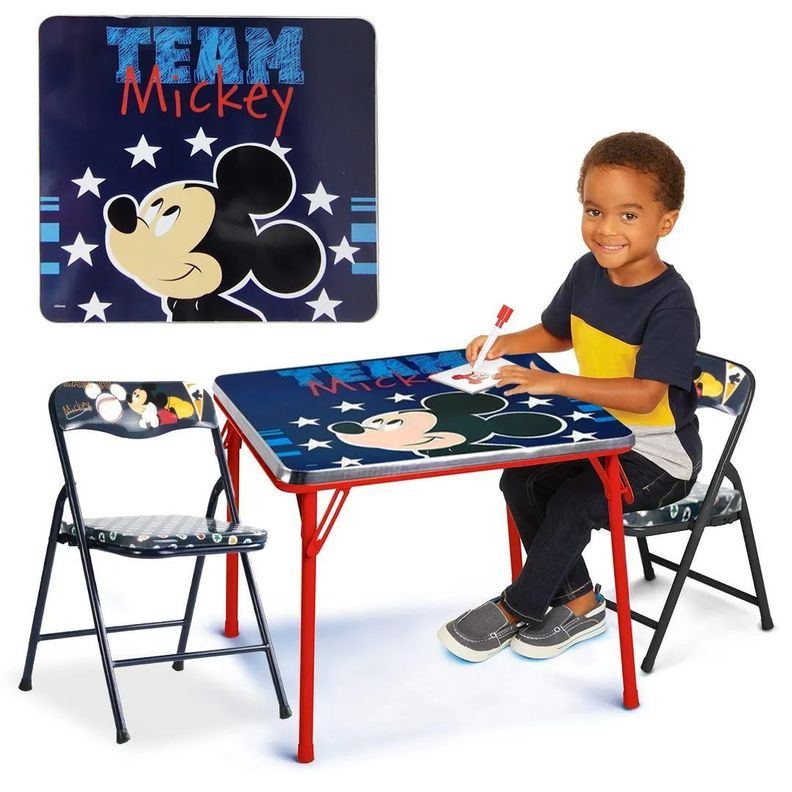 Mesa + 2 Sillas Mickey Mouse Plegable-0