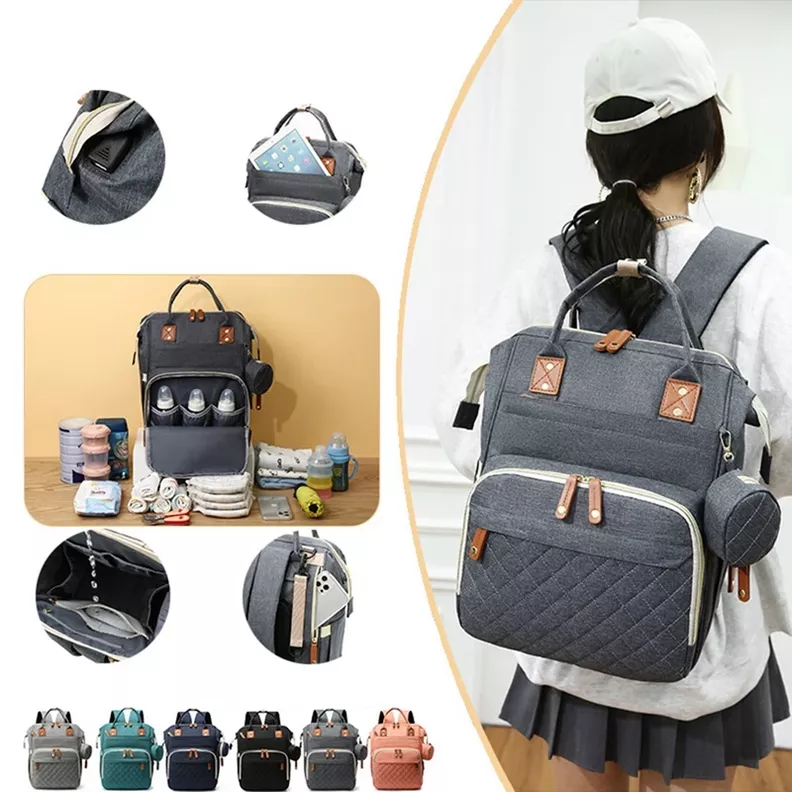 Mochila Pañalera Maternal 3 En 1  VOYAGE  BLUE-6