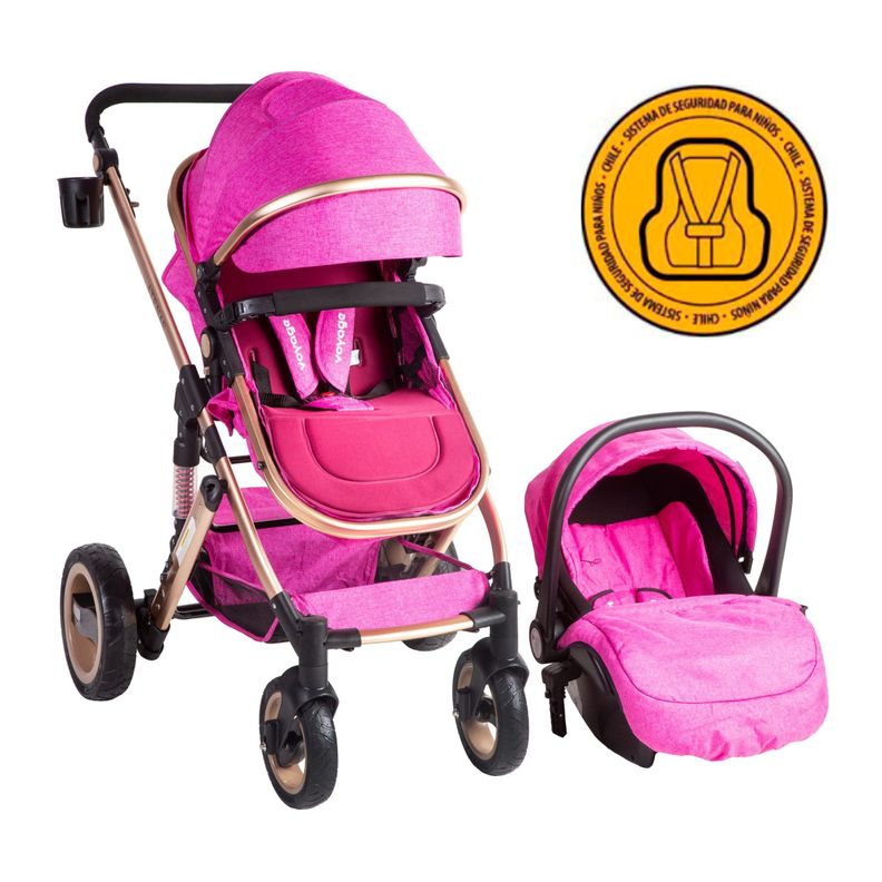 Coche Travel System Atenas Fucsia-0