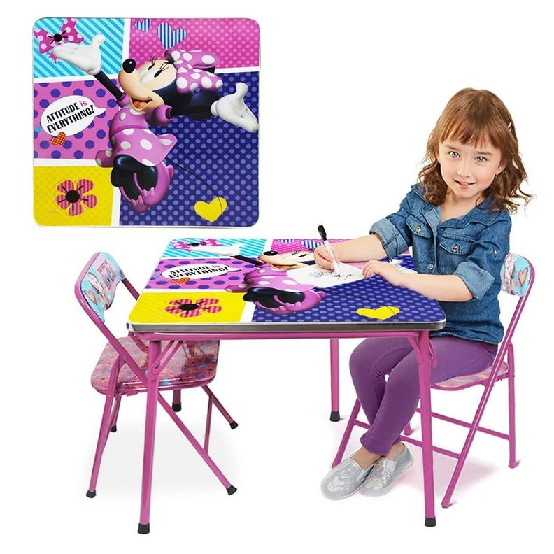 Mesa + 2 Sillas Minnie Mouse Plegable-0