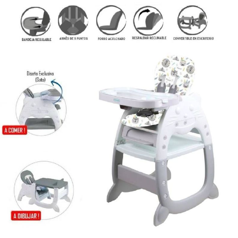 Silla De Comer Escritorio Cat Love Grey-1