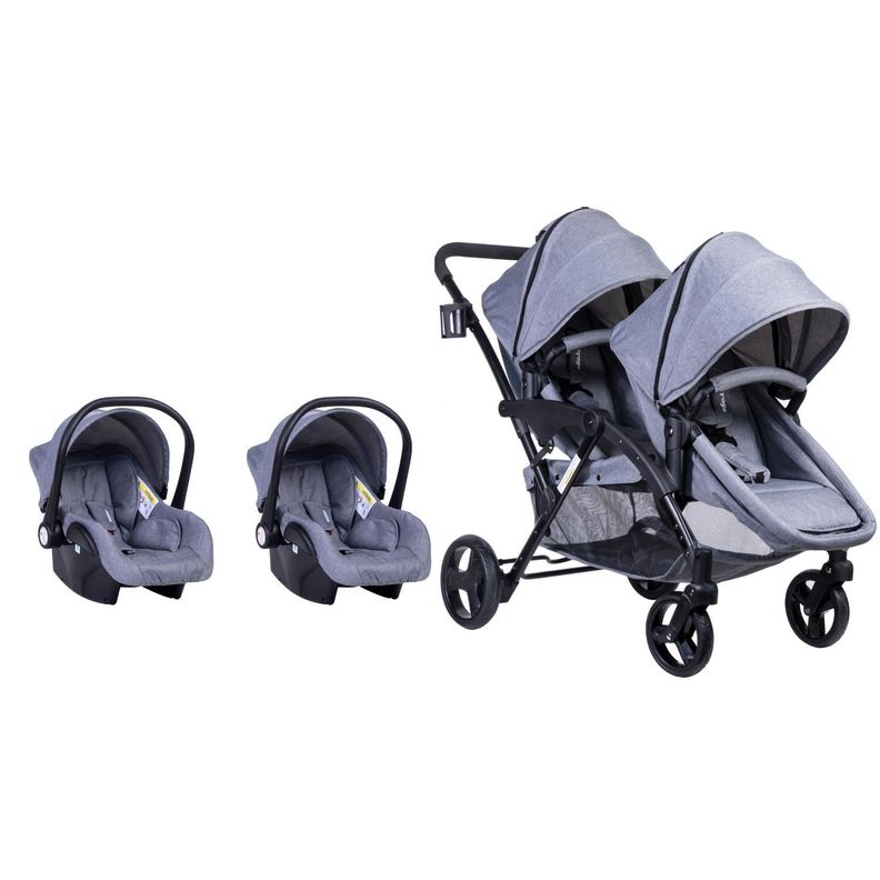 Coche Duo Travel System Géminis Grey-0