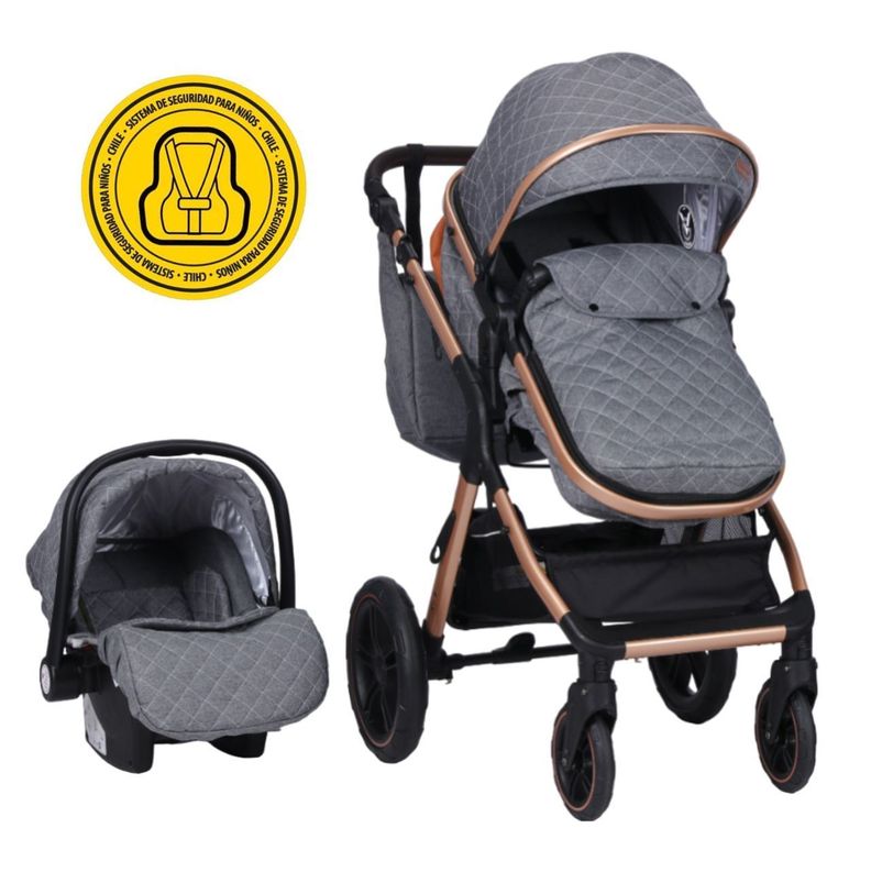 Coche Travel Sytem X1 Grey con Silla Certificada-0