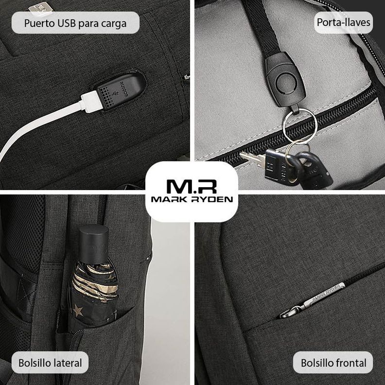 MOCHILA MARK RYDEN MARBLE GRIS-2