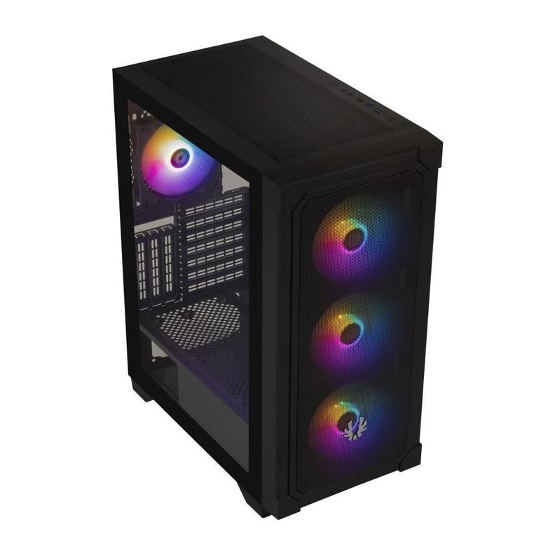 Gabinete BitFenix/ ​​Graft ATX / 4 Ventiladores /Negro-1