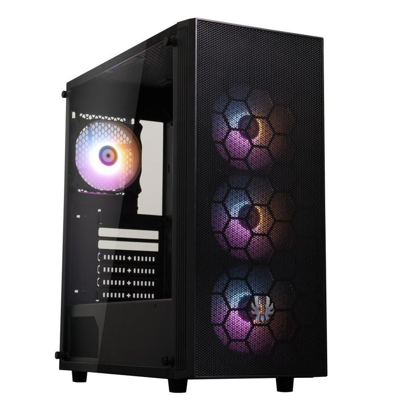 Gabinete BitFenix/ ​​Hades + Fuente de Poder 600W / 4 ventiladores/ Negro-0