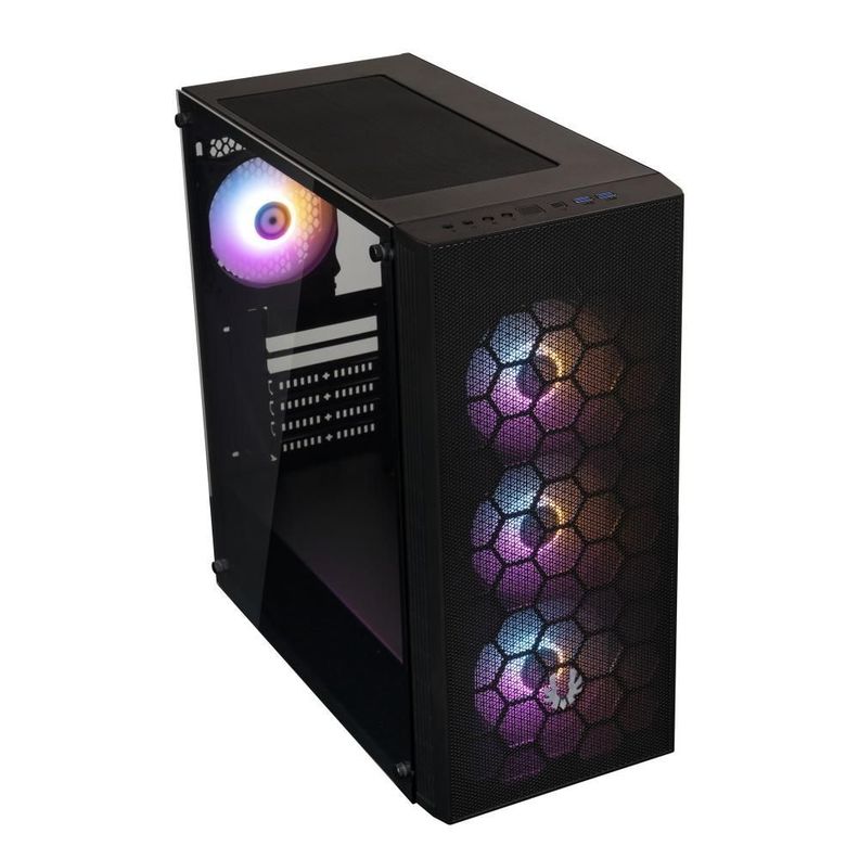 Gabinete BitFenix/ ​​Hades + Fuente de Poder 600W / 4 ventiladores/ Negro-1