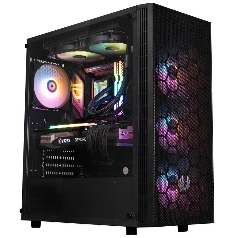 Gabinete BitFenix/ ​​Hades + Fuente de Poder 600W / 4 ventiladores/ Negro-5