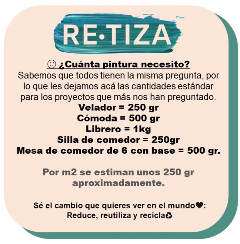 Pintura Vintage/Tizada, color Blanco LINO 1 Kilo, Base Agua Retiza-1