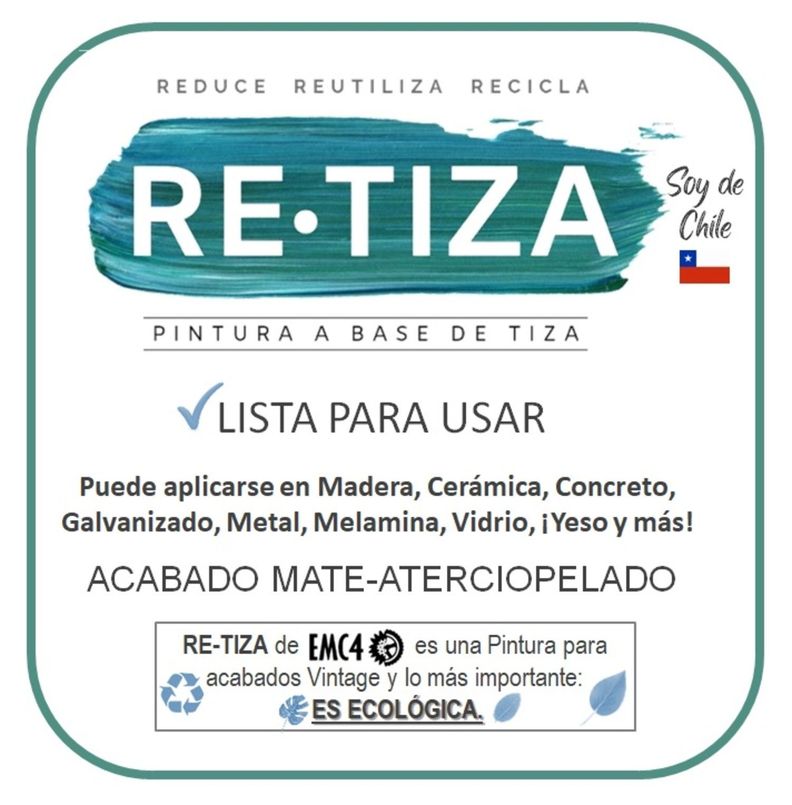 Pintura Vintage/Tizada, color Blanco LINO 1 Kilo, Base Agua Retiza-4