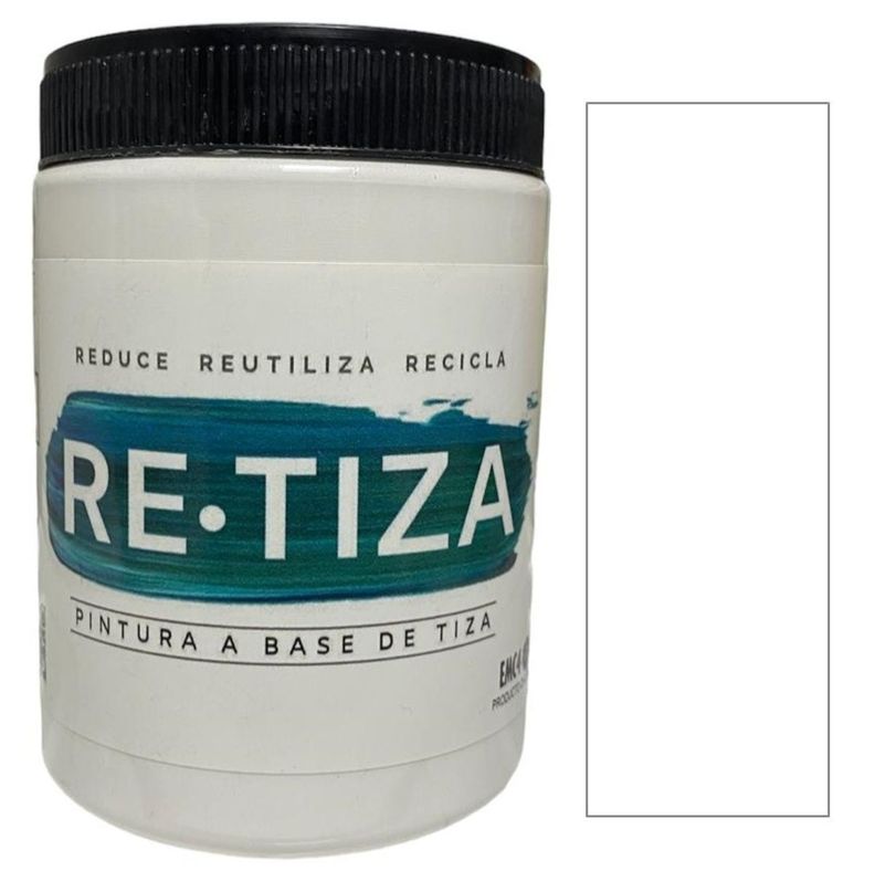 Pintura Vintage/Tizada, color Blanco Invierno 1 Kilo, Base Agua Retiza Blanco/Blanco