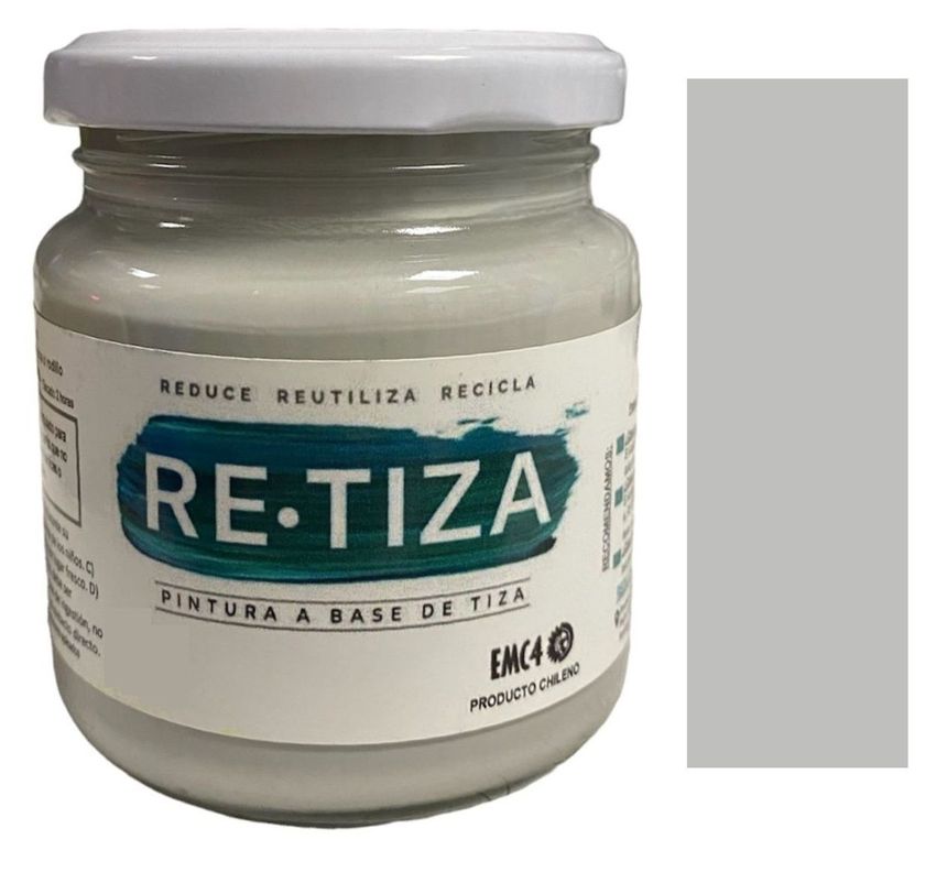 Pintura Vintage/Tizada, color GRIS CLARO/PERLA, 250 gramos, Base Agua Retiza