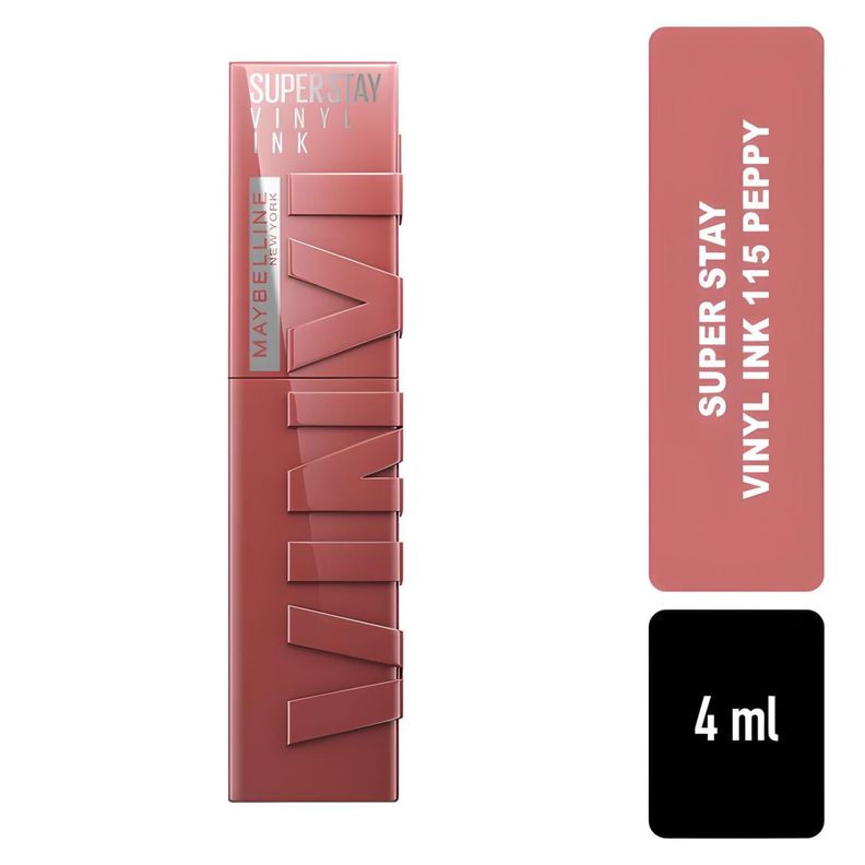 LABIAL MAYBELLINE SUPER STAY VINYL INK PEPPY 115-0
