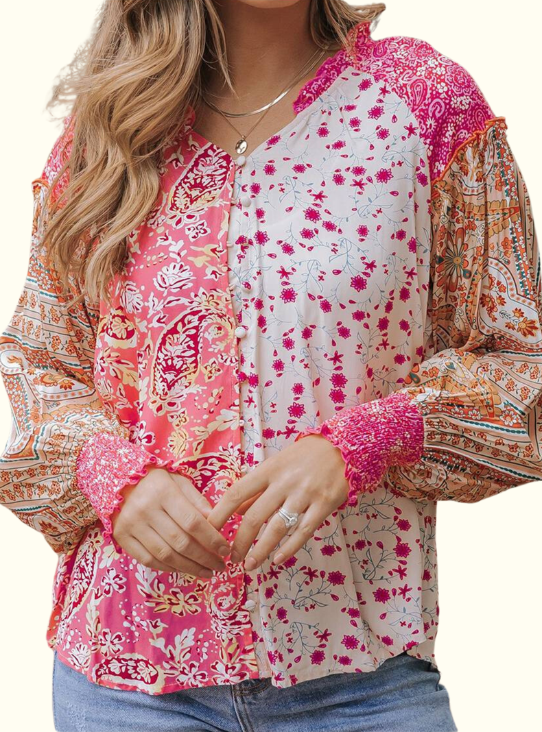 Blusa de viscosa estampada oversize-0