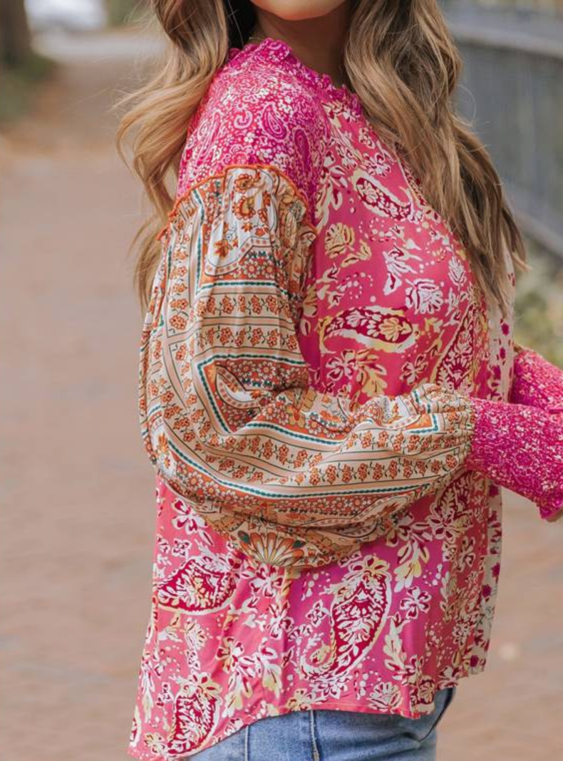 Blusa de viscosa estampada oversize-1