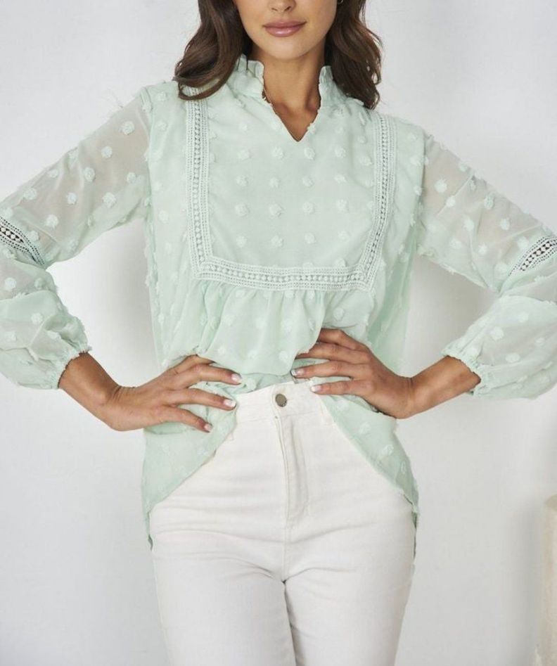 Blusa de gasa tela punto suizo…-0