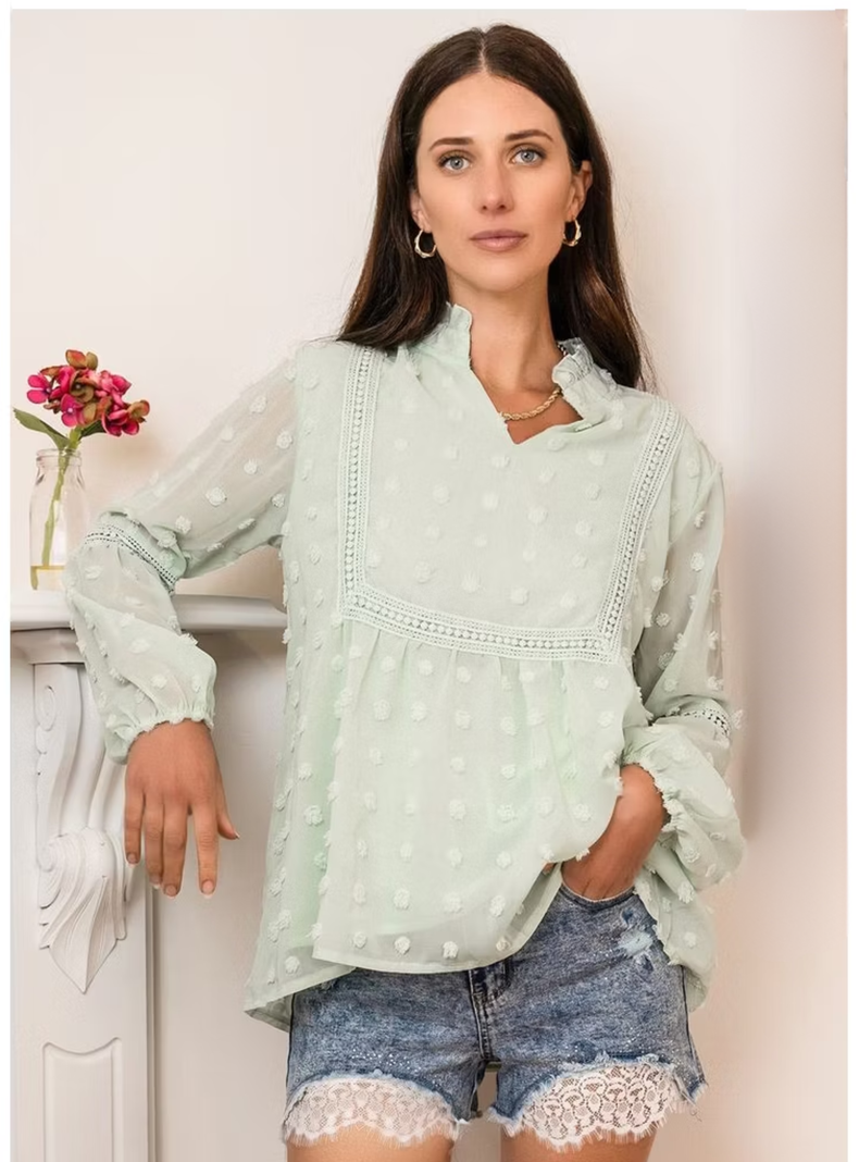 Blusa de gasa tela punto suizo…-1