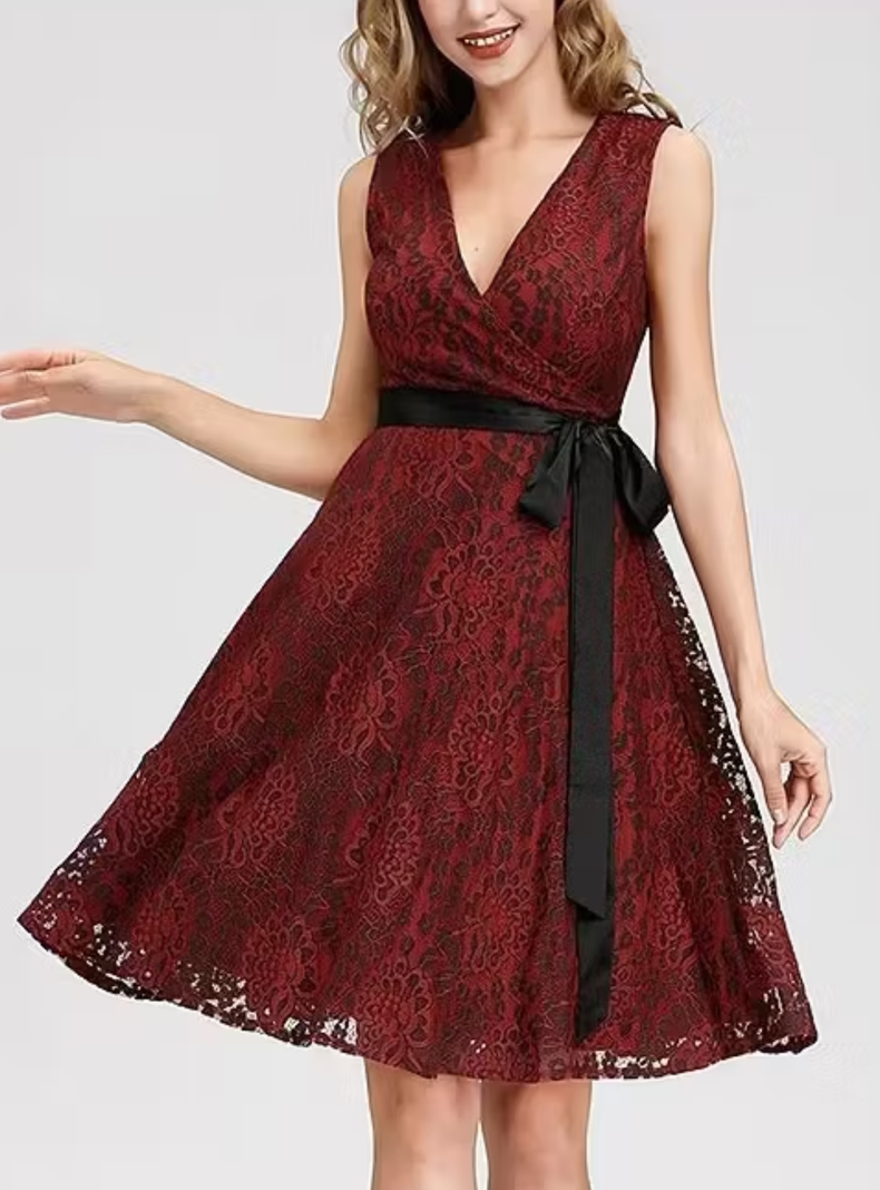 Vestido con encaje talla M-3