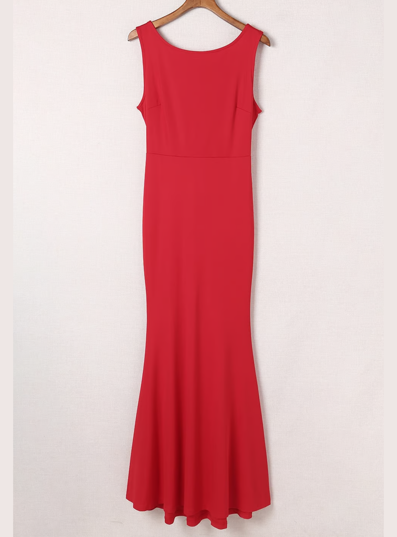 Vestido rojo de espalda descubierta-2