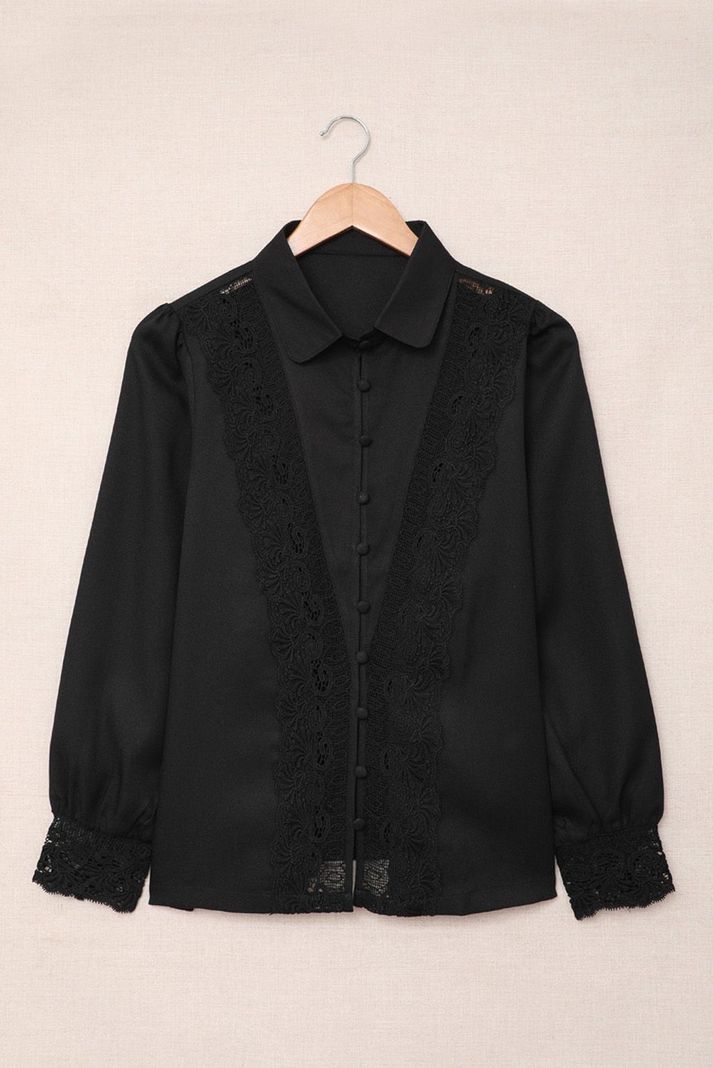 Blusa con encaje en escote-6