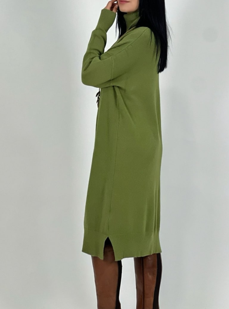 Vestido de lana cuello alto-1