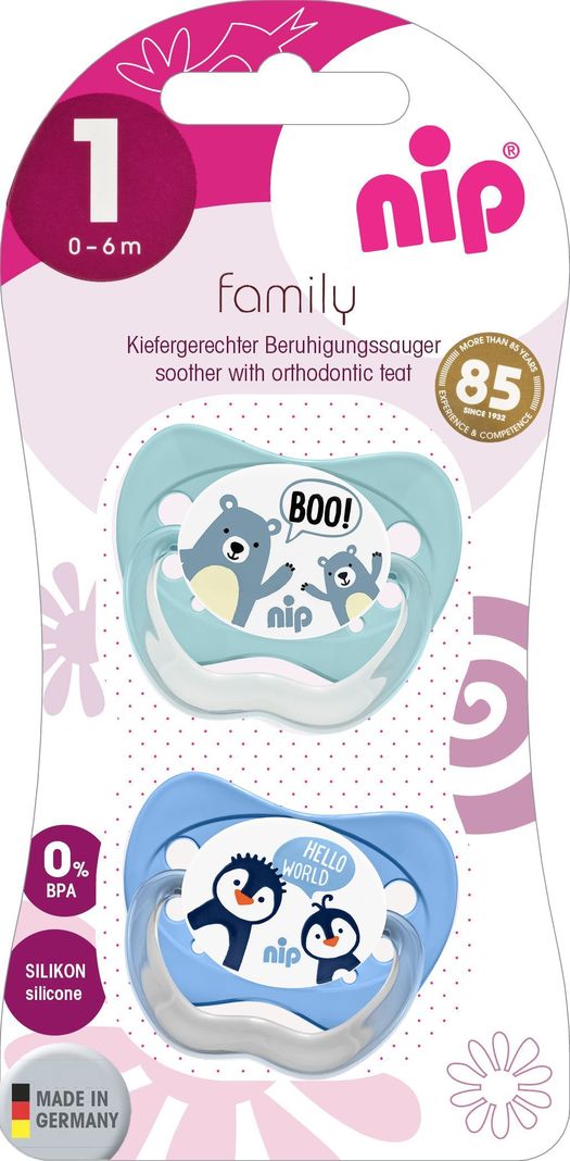  Chupete Family Látex Oso/Pingüino 0-6 meses NIP-0