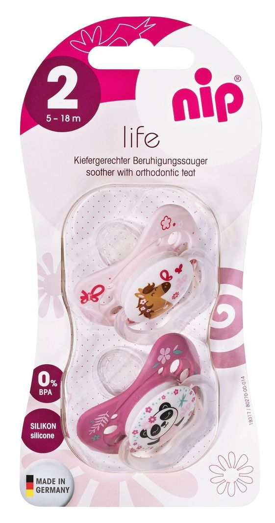 Chupete life silicona Caballo Panda 5-18 meses Nip-0