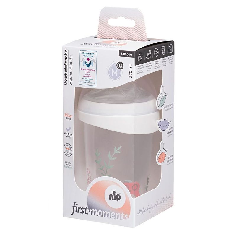 Mamadera Moments Cuello Ancho Búho 270 ml NIP-0