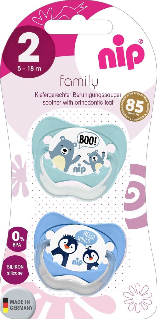  Chupete Family Silicona Oso/Pingüino 5-18 meses NIp-0