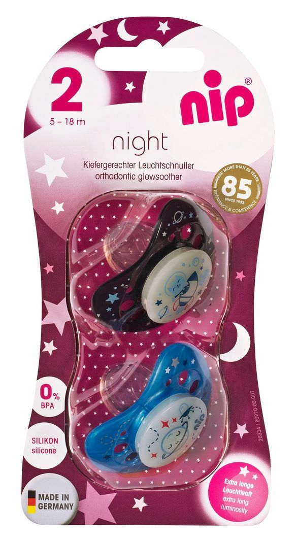 Chupete Night Silicona Cohete Planeta 5-18 meses Nip-0