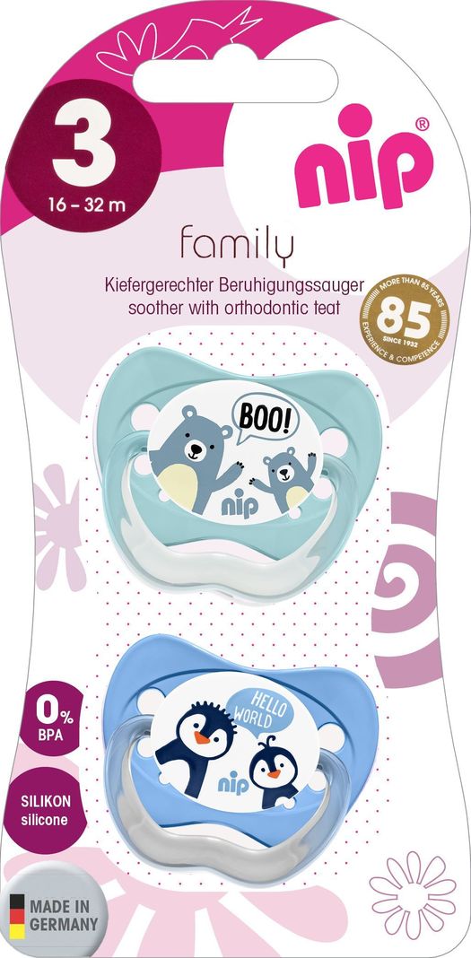  Chupete Family Látex Oso/Pingüino 16-32 meses NIP-0
