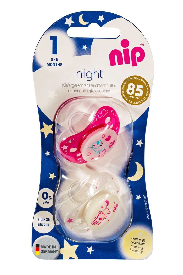  Chupete Night Silicona Pajarito Oso 0-6 meses Nip-0
