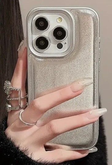 Carcasa Cuero Iphone 13 / 14 / 15 - Plata-2
