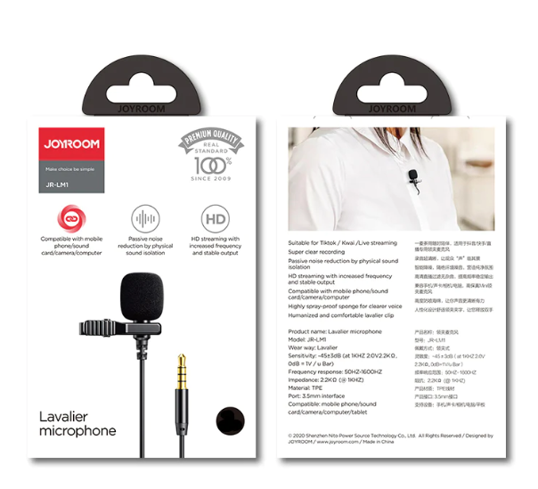 MICRÓFONO LAVALIER DE SOLAPA 3.5MM-3