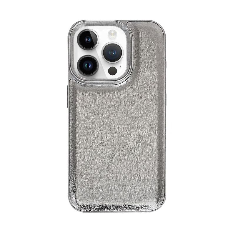 Carcasa Cuero Iphone 15 Pro - Plata