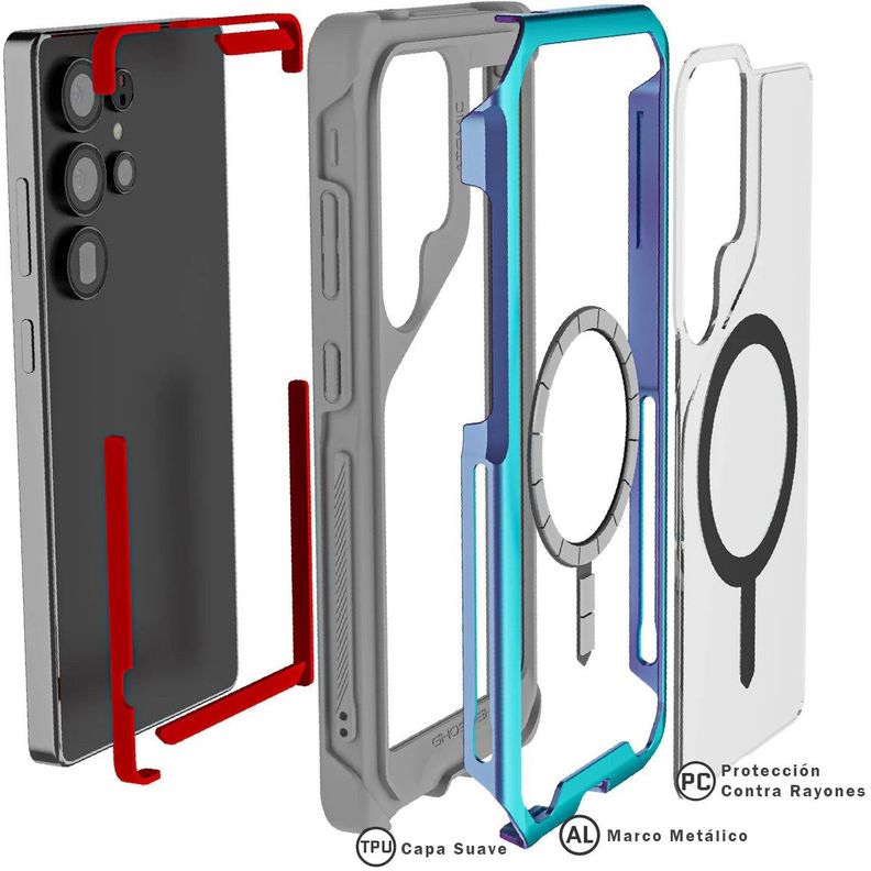 Carcasa Ghostek Atomic Slim Magsafe Samsung S25 Ultra Prismatic-3