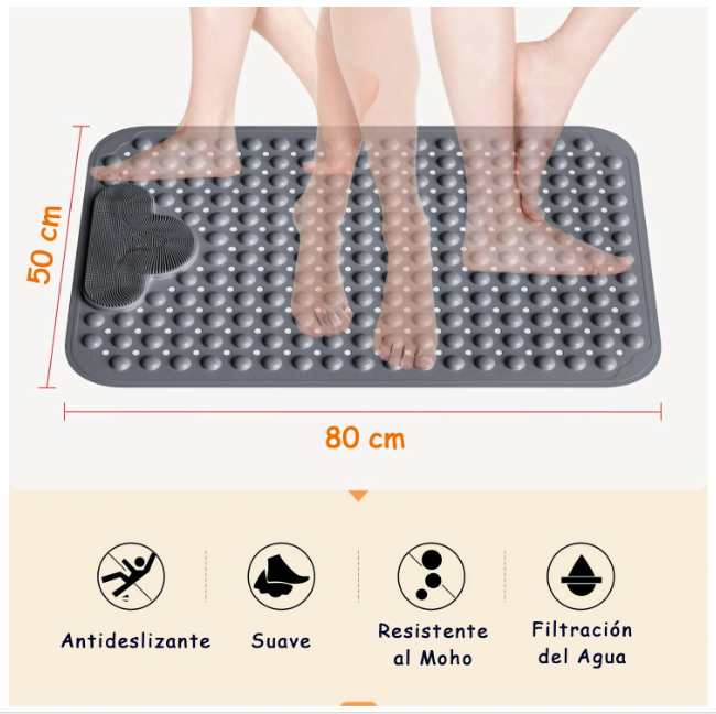 ALFOMBRA / PISO BAÑO DUCHA ANTIDESLIZANTE + MASAJES PIES-2