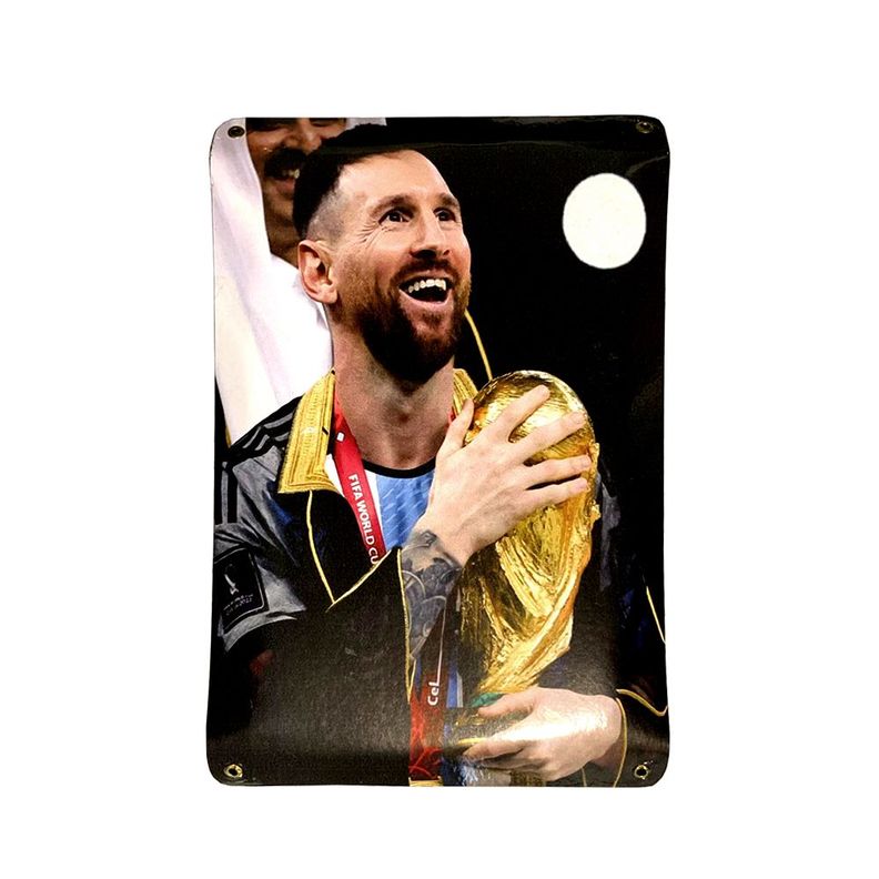 CARTEL CHAPA 25x35 MESSI CAMPEON - FIRE CHILE-0
