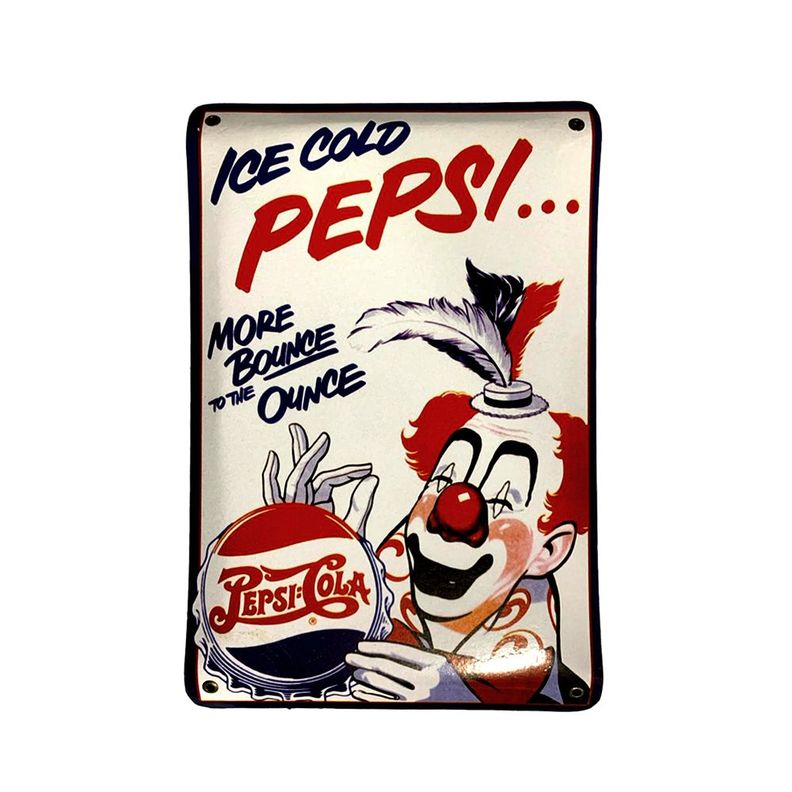 CARTEL CHAPA 25x35 PEPSI ICE COLD PAYASO - FIRE CHILE-0