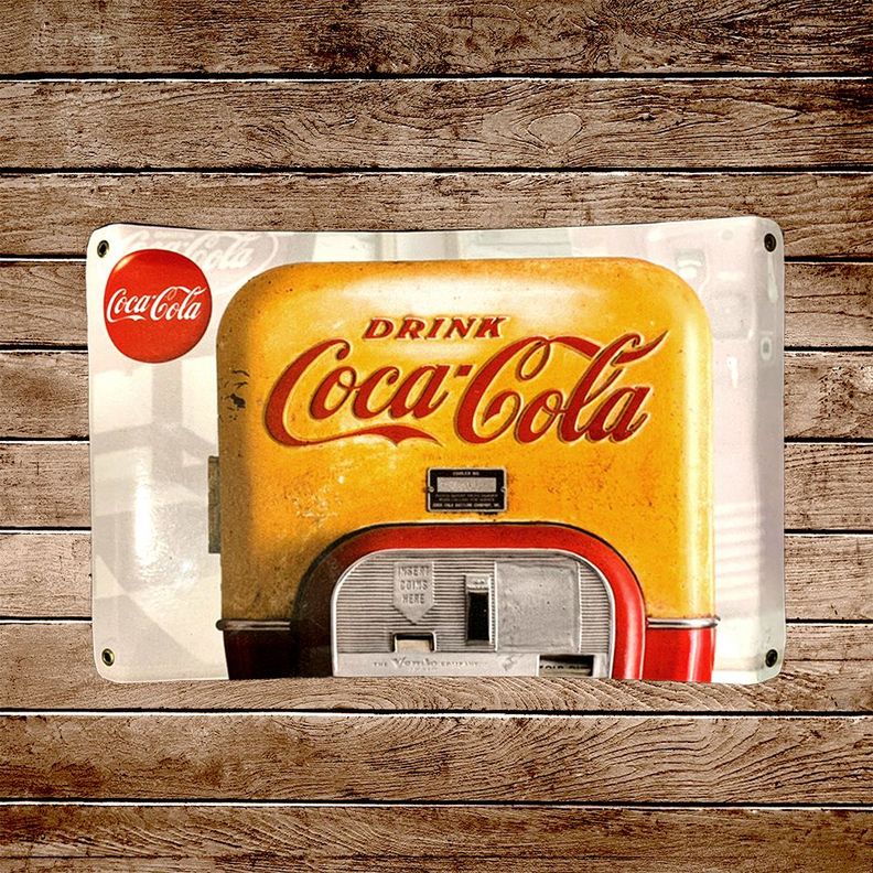 CARTEL CHAPA 25x35 DRINK COCA~COLA COOLER - FIRE CHILE-1