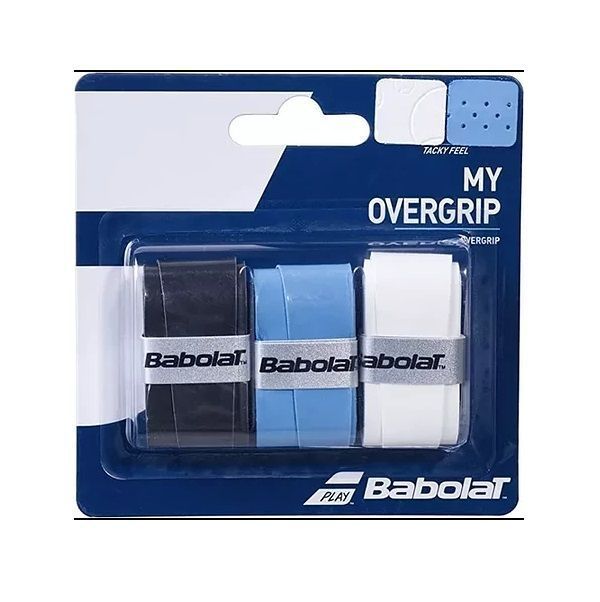 Overgrip Babolat My Overgrip Blanco/Negro/celeste X3  Tenis/Padel-0