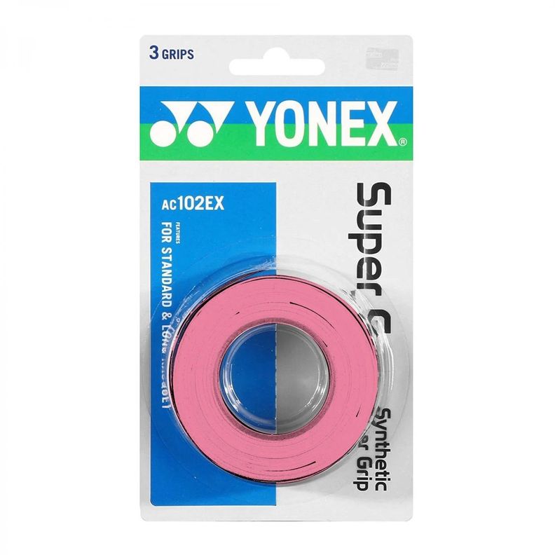 Overgrip Yonex Super Grap Rosa Claro X3 Tenis Padel-0