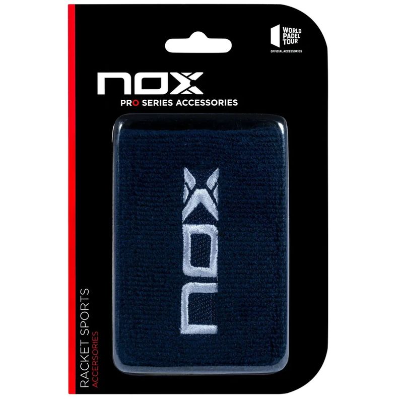 Muñequera Nox Azul Logo Blanco X2 Tenis/Padel-0
