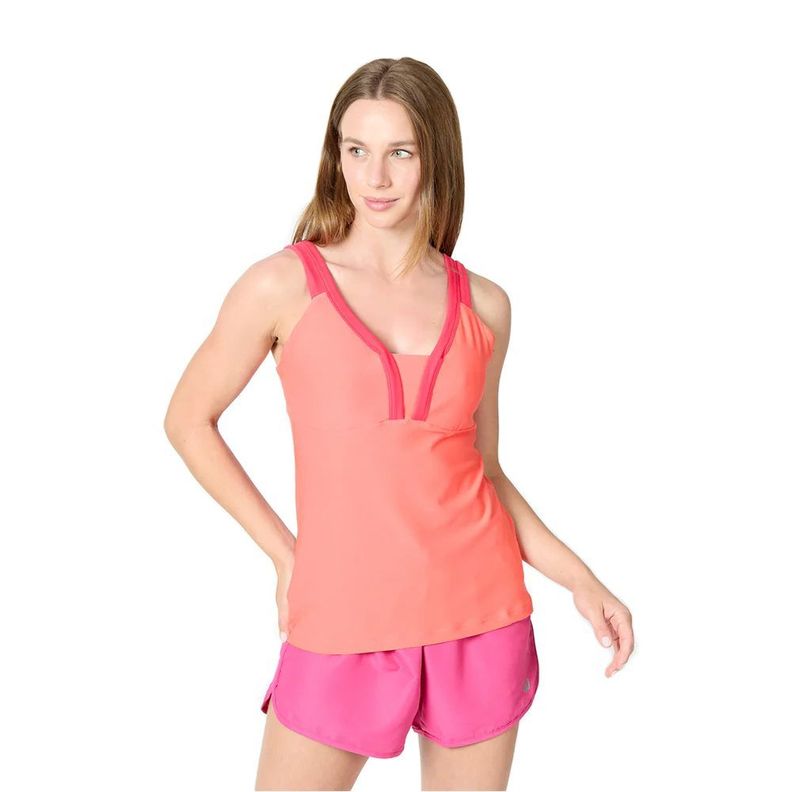 Polera Wilson Mujer Solana V Neck Naranja Tenis Padel-0
